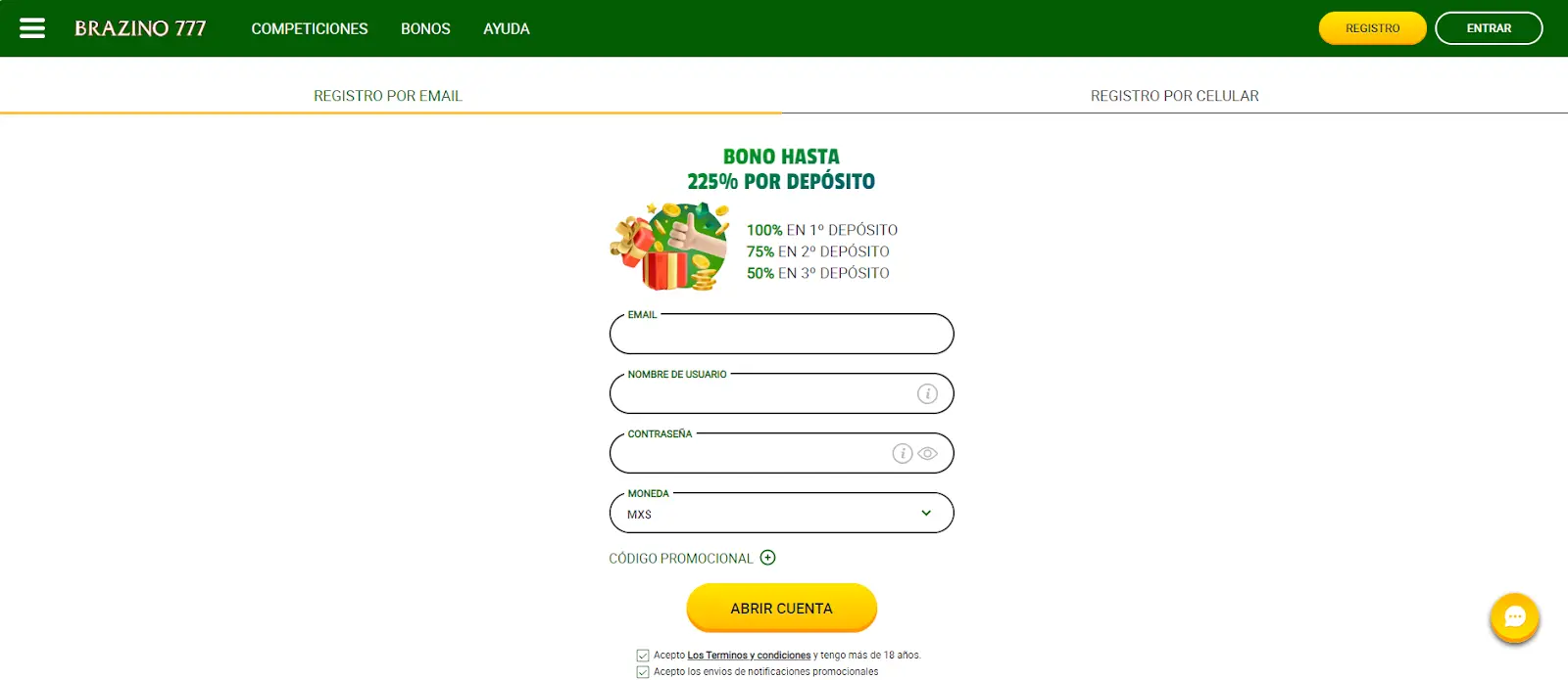 Ingresa tus datos formulario de registro