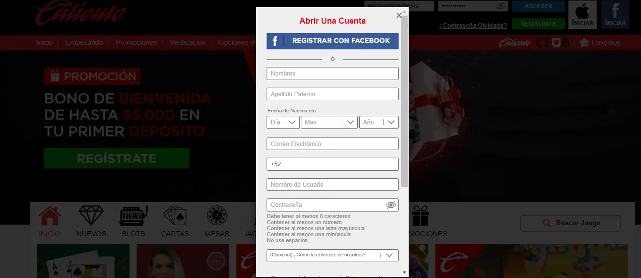Registro Caliente