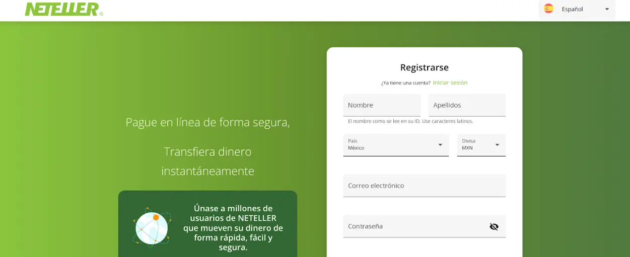 Neteller cuenta Pasos para abrir una cuenta en Neteller