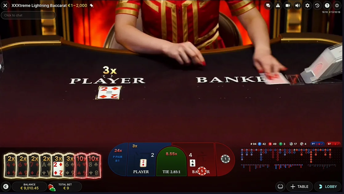 XXXtreme Lightning Baccarat de Evolution Gaming baccarat casino evolution