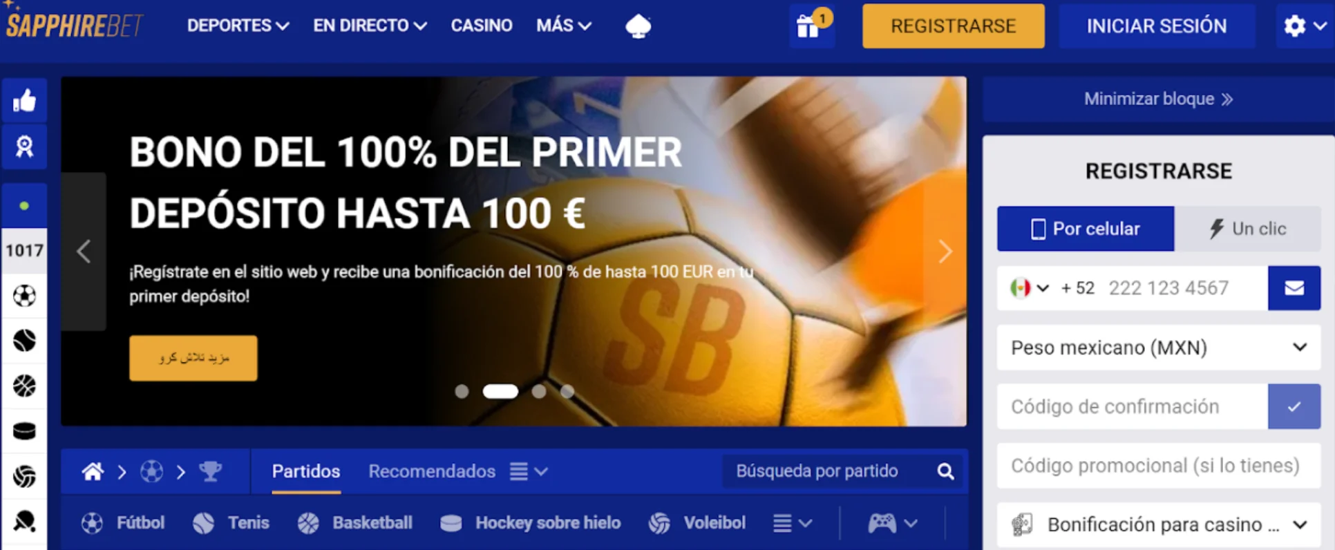 Sitio oficial de Sapphirebet casino Sapphirebet casino reseña México