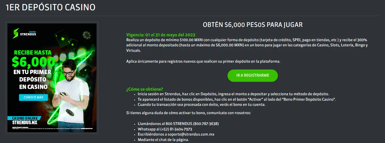 Bono de primer depósito