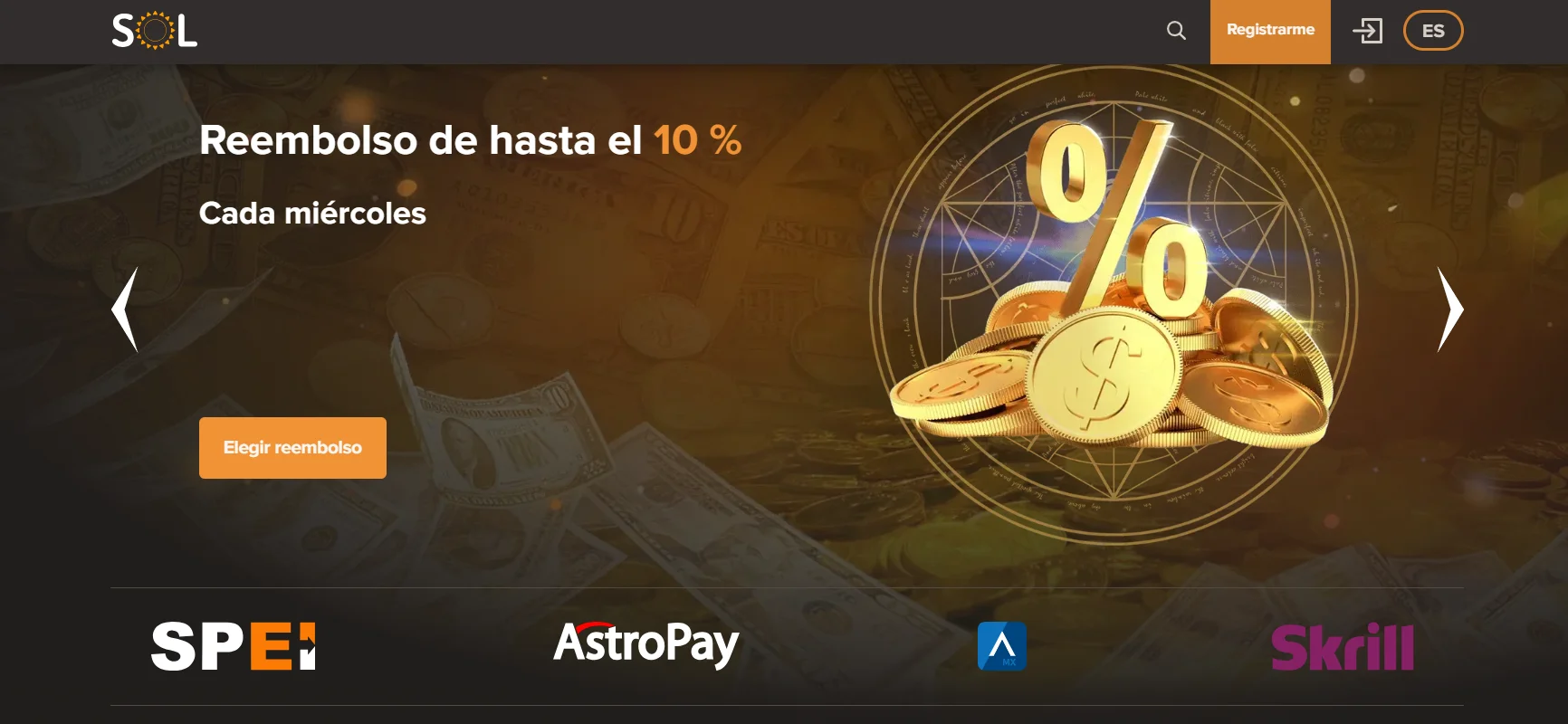Variedad de bonos en Sol casino giros gratis casinos solcasino