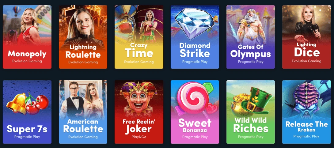 Variedad de juegos